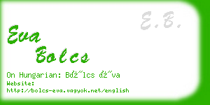 eva bolcs business card